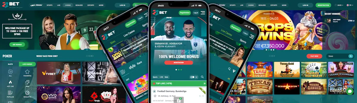 22Bet Casino Poker Games Screenshot